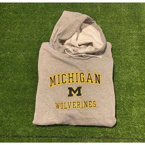 Vintage Cadre Athletic Michigan Wolverines arch hoodie sweatshirt XXL XL gray